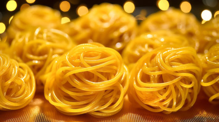 Golden Strands of Delicious Italian Pasta Unveiledの素材