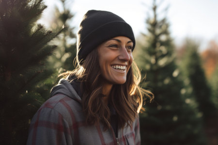 Winter Wonderland Girl Enjoying Nature's Blissの素材