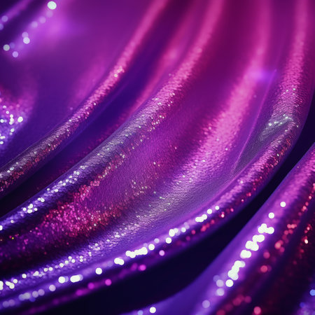 Glittering Purple Burst. Close-Up of Sparkling Shimmerの素材
