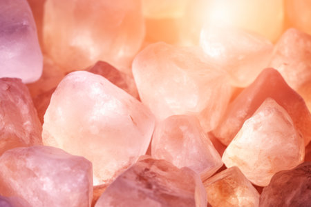 Salty Delight. Pink Himalayan Crystals Close-Upの素材