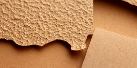 Close-up view of brown cardboard texture. Abstract background for design.の素材