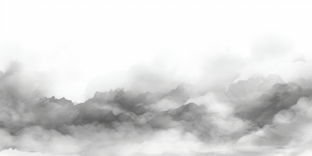 Black smoke on white background. Monochromeの素材