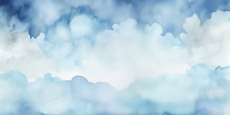 Abstract watercolor background with clouds. Texture paper.の素材