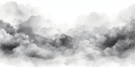 White and black clouds isolated on white background.の素材