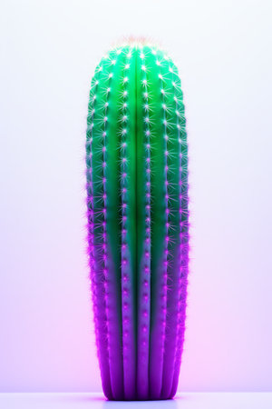 Cactus in neon light.の素材