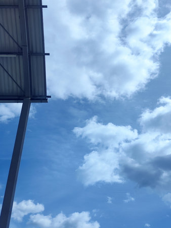 Blue sky with white clouds background. Sky with clouds weather nature cloud blue