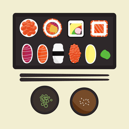 Japanese food.Sushiのイラスト素材