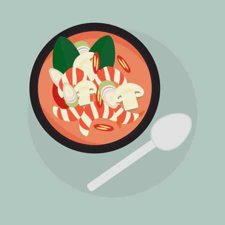 Tom Yam Kung Vector illustration.のイラスト素材