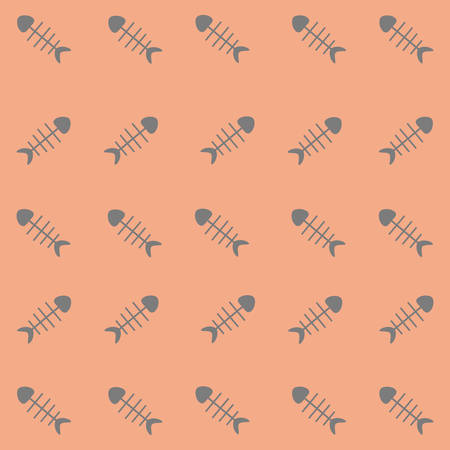 Fish bones on orang background