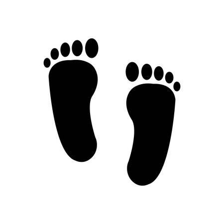 footprint silhouetteのイラスト素材