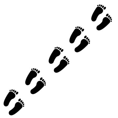 footprint silhouetteのイラスト素材