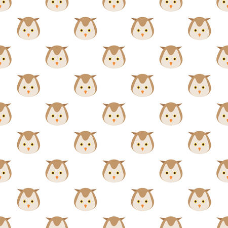 Vector seamless pattern with owlsのイラスト素材