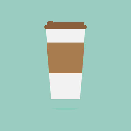 Coffee cup icon illustration on green background.のイラスト素材