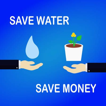 save water save money conceptのイラスト素材