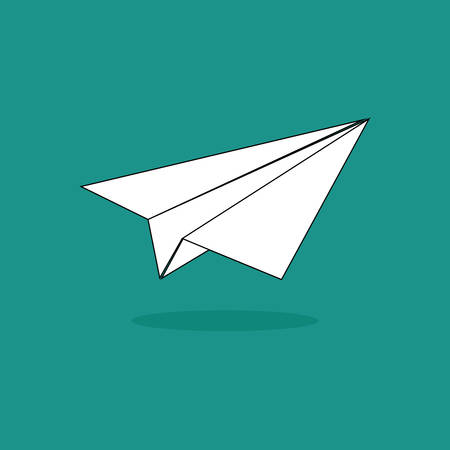 paper plane design on green background vector illustrationのイラスト素材