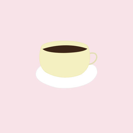 cup of coffee tea with steam line icon black on whiteのイラスト素材
