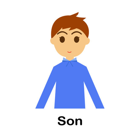 Cartoon character happy young boy.のイラスト素材