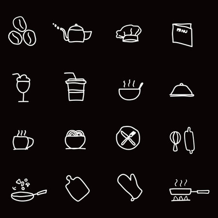 Coffee line icon set for web and user interface design.のイラスト素材