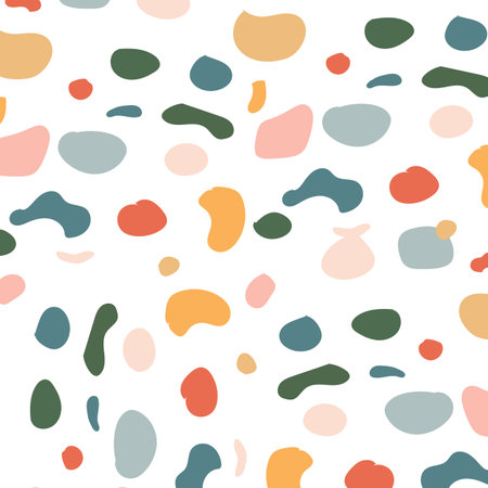Seamless pattern with colored spots. Hand drawn vector illustration.のイラスト素材