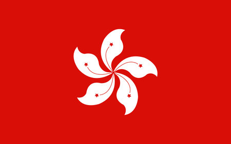 hong kong flag vector icon illustration design template white and redのイラスト素材