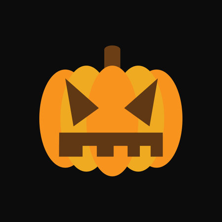 Halloween pumpkin icon, vector illustration. Flat design style eps 10のイラスト素材