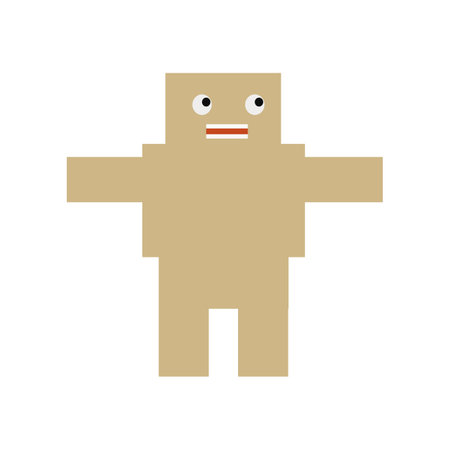 Funny monster flat icon isolated on white background. Vector illustration.のイラスト素材