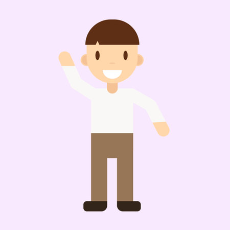 Happy man in casual clothes. Flat design. Vector illustration, EPS 10のイラスト素材