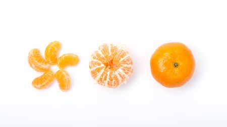 Many orange shape white backgroundの写真素材