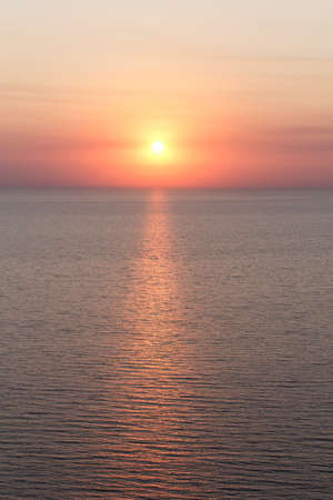 Golden sunset at the sea, summer romance. South resort.の写真素材