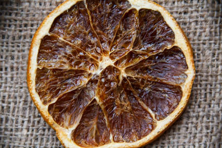 Background for a card, cloth, oranges and Christmas. Natural, eco-friendly.の写真素材