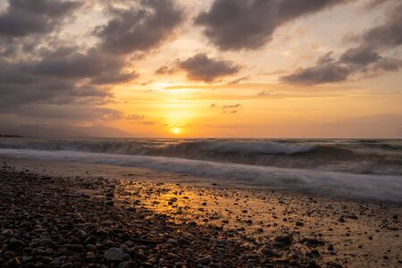 Sunset over Sicilyの写真素材