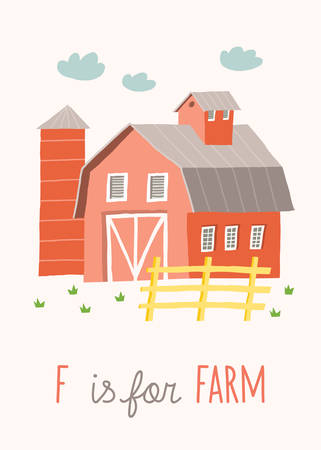 Cartoon farm building.のイラスト素材