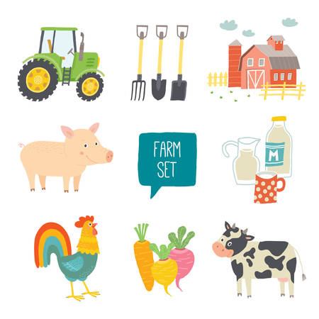Farm icon set.のイラスト素材