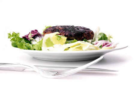 Hamburger and Salad