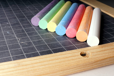 Blackboard and Coloured Chalks