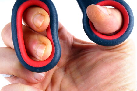 Hand with scissors