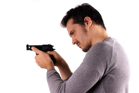 Man with gunの写真素材