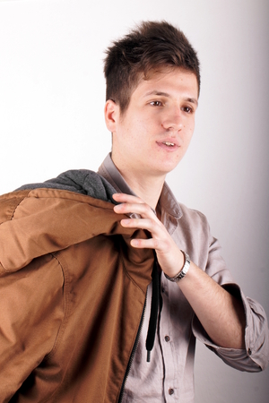 Boy with anorakの写真素材