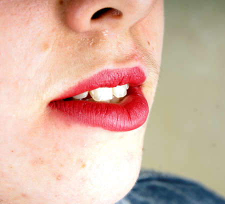 Close up of the face of a young ladyの写真素材