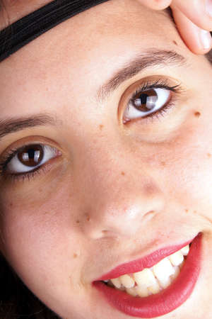 Close up of the face of a young ladyの写真素材