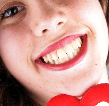 Close up of the face of a young ladyの写真素材