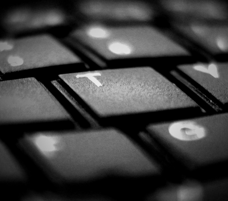 Close up of a black keybord texture with fisheyeの写真素材