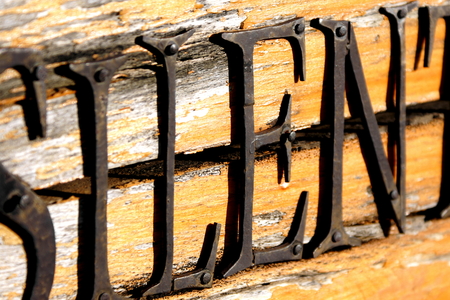 Close up of a sign of invitation to silenceの写真素材