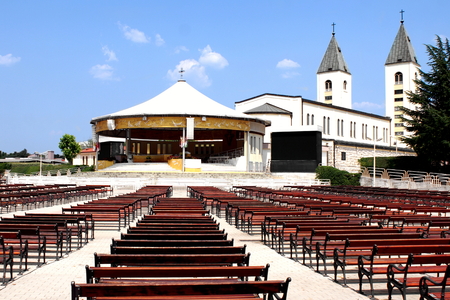 Picture of the Churh of St James in Medjugorjeの写真素材