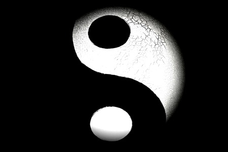 Close up of the yin and yang signの写真素材