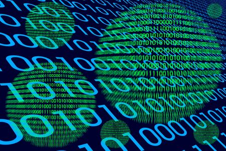 Detail of a binary code computer virusの写真素材