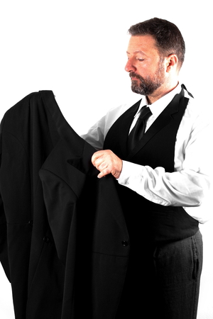 Studio shot of an elegant man on white backgroundの写真素材