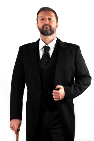 Studio shot of an elegant man on white backgroundの写真素材