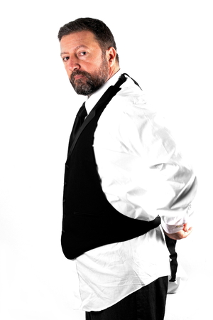 Studio shot of an elegant man on white backgroundの写真素材