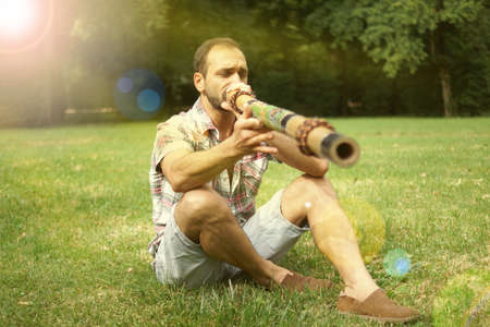 Playing music in the park on summer